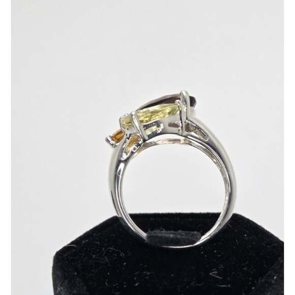 Michelle‎ Albala 925 Sterling Silver Smoky Quartz Citrine Peridot Ring Sz 7.25 - Picture 6 of 12